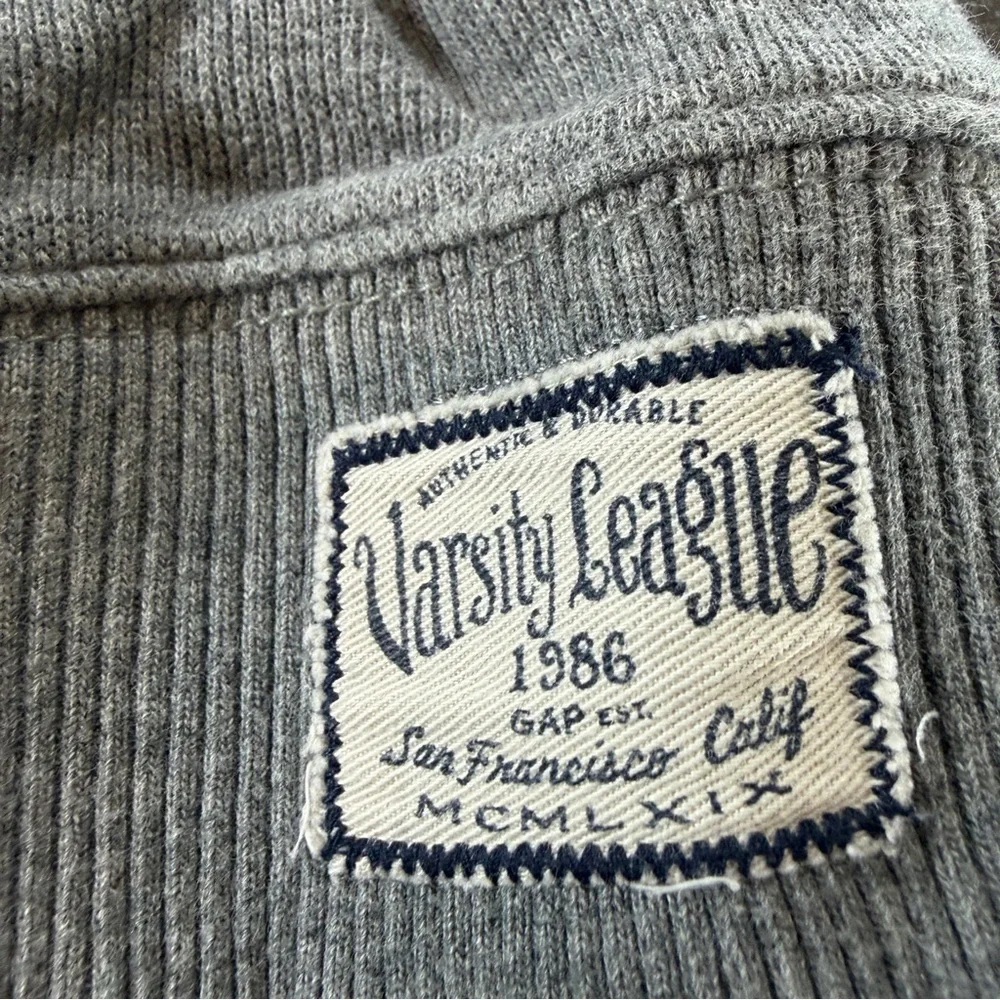 Varsity League Gap Kids Gray Henley Pullover Sweatshirt Sz S